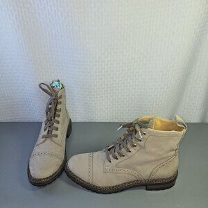 Office of Angela Scott Leather Lace-Up Brogue Ankle Boots Size 39.5 Excellent Co